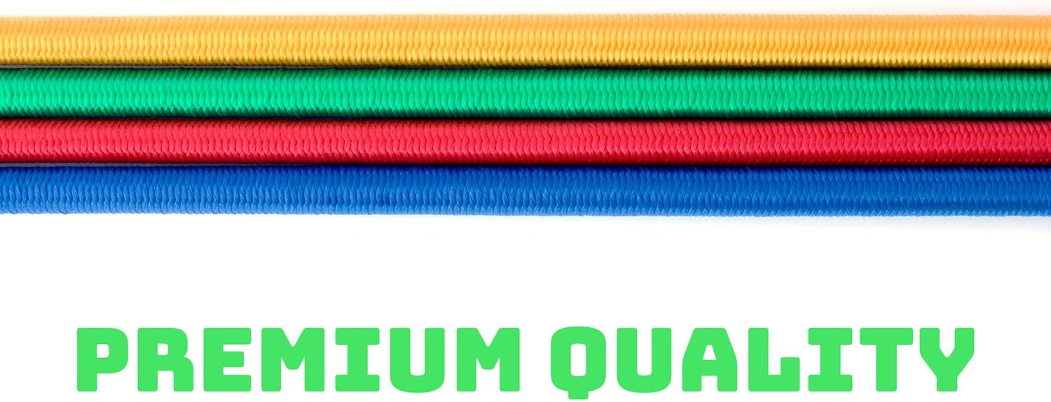 Bungee Cord Assortment - Premium 16 Piece Set with Plastic Coated Metal Hooks: Automotive