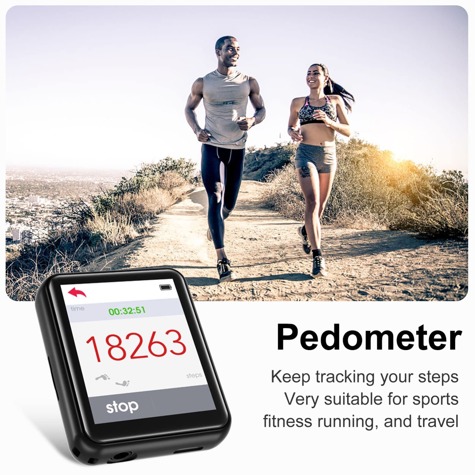 64GB MP3 Player Bluetooth 5.3 Touch Screen Music Player Portable mp3 Player with Speakers high Fidelity Lossless Sound Quality mp3 FM Radio Recording e-Book MP3 Player Support (128GB)