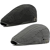 Cotton Newsboy Cap for Men Flat Hats Adjustable Ivy Gatsby Driving Hat Cap