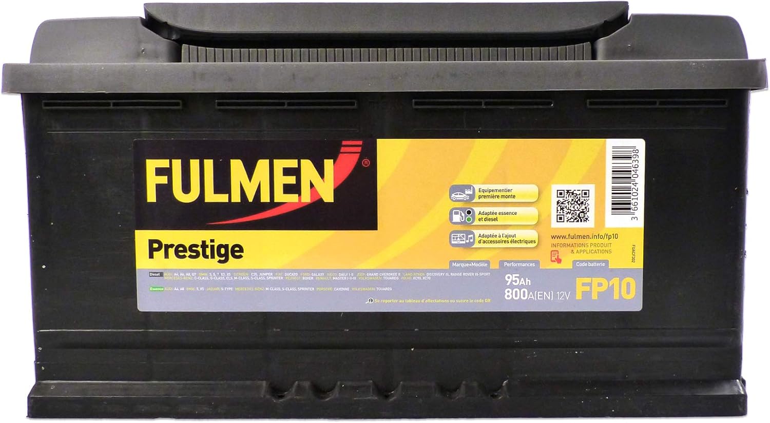 Fulmen Prestige Batterie Auto 800A 95Ah Batteries de voiture Auto et Moto