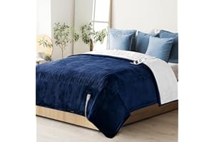 YOKIMISU Heated Electric Blanket Full- Super Soft Double-Sided Heating Blanket, 6 Heat Settings, 10 Hours Auto Off, ETL and FCC Certification Fast Heating Electric Throw, Machine Washable, 84 x 72''(Blue)