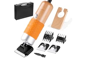 Riiai Carpet Trimmer with Shearing Guide, Carpet Shears Comes with 2 Blades, Low Noise Vibration Rug Trimmer, Carpet Carving Clippers for Sculpting Tufting Gun Rug(18cm, Orange)