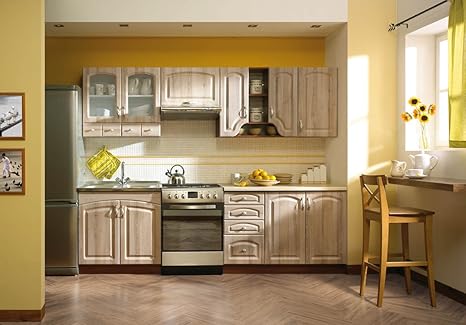 Komplett Küche 260cm Schränke, Küchenzeilen Retro Neu: Amazon.de: Küche