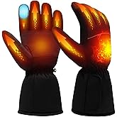 Heated Gloves for Men Women, 3.7V Rechargeable Electric Battery Heated Gloves, Touchscreen Waterproof Winter Heated Work Gloves, Hand Warmer for Camping Skiing Hiking Motorcycle Fishing