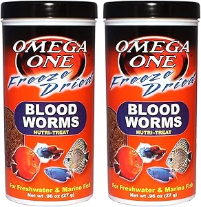 Omega One Freeze Dried Blood Worms 0.96oz 2-Pack