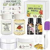 Thaluna Whipped Body Butter Making Kit for Dry Skin, DIY Solid Shea Butter Body Lotion Making Kit with Sweet Almond Oil, Vitamin E, Essential Oil - Moisturizing for Body Christmas Gifts for Women