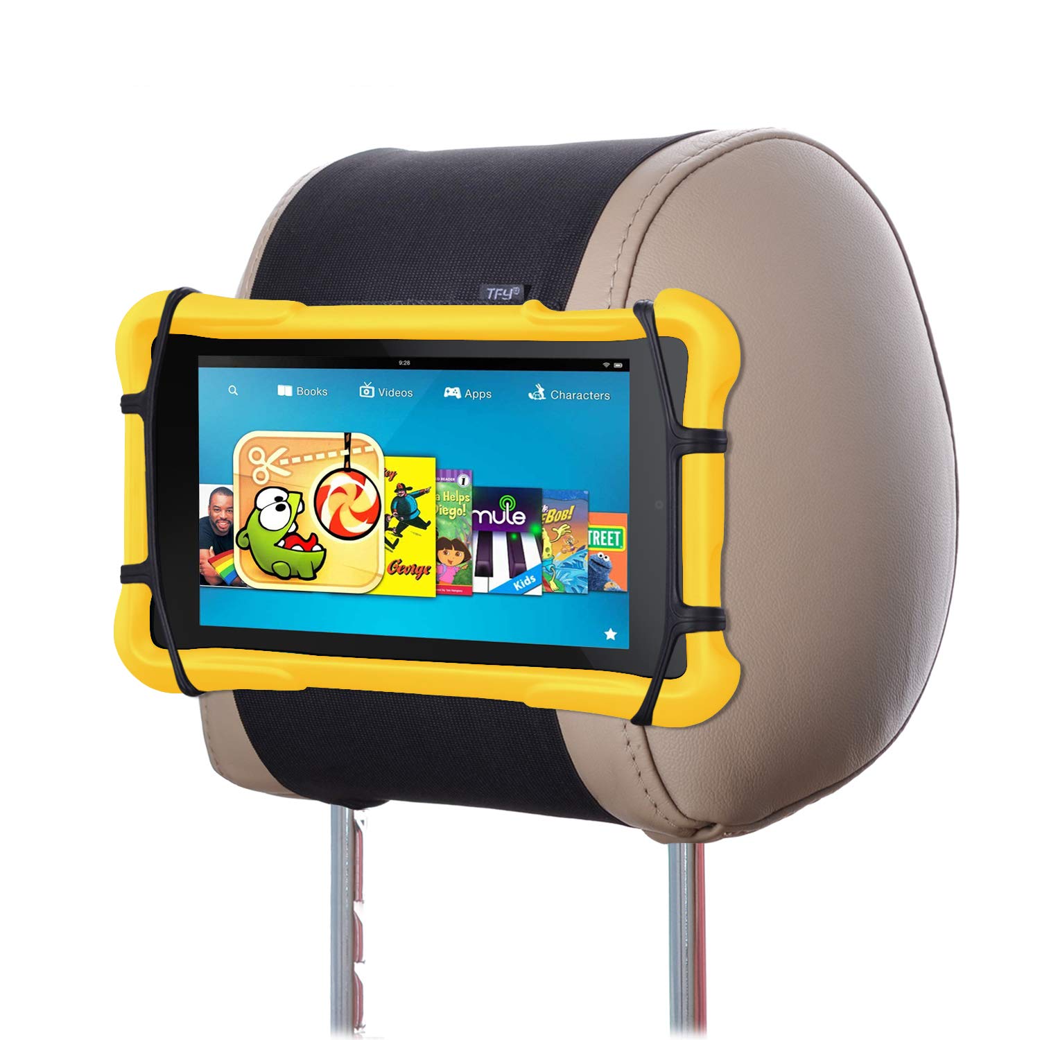 Tablet Car Mount TFY Universal Car Headrest Mount Silicon Holder for 7-10 Inch Fire Tablets