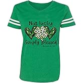 St Patricks Day Shirt for Women Irish Lucky Shamrock V-Neck Short Sleeve St Paddy's Day Tee Tops