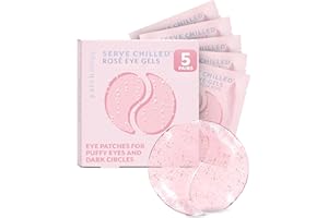 Patchology Serve Chilled Rosé Under Eye Patches for Puffy Eyes, Dark Circles & Wrinkles, Undereye Gel Patches w/Hyaluronic Acid & Antioxidants, Christmas Gifts & Stocking Stuffers for Teens (5 Pairs)