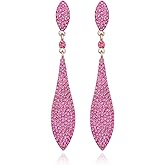 FENBORY Rhinestone Statement Earrings Double Waterdrop Earrings Cluster Crystal Drop Dangle Earrings Prom Party Wedding Earrings for Women