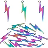 COGCHARGER Alloy Cross Angel Wings Moon Flower Charms Pendant Rainbow Color Charms for Bracelet Necklace Earrings Jewelry Making DIY Craft Supplies