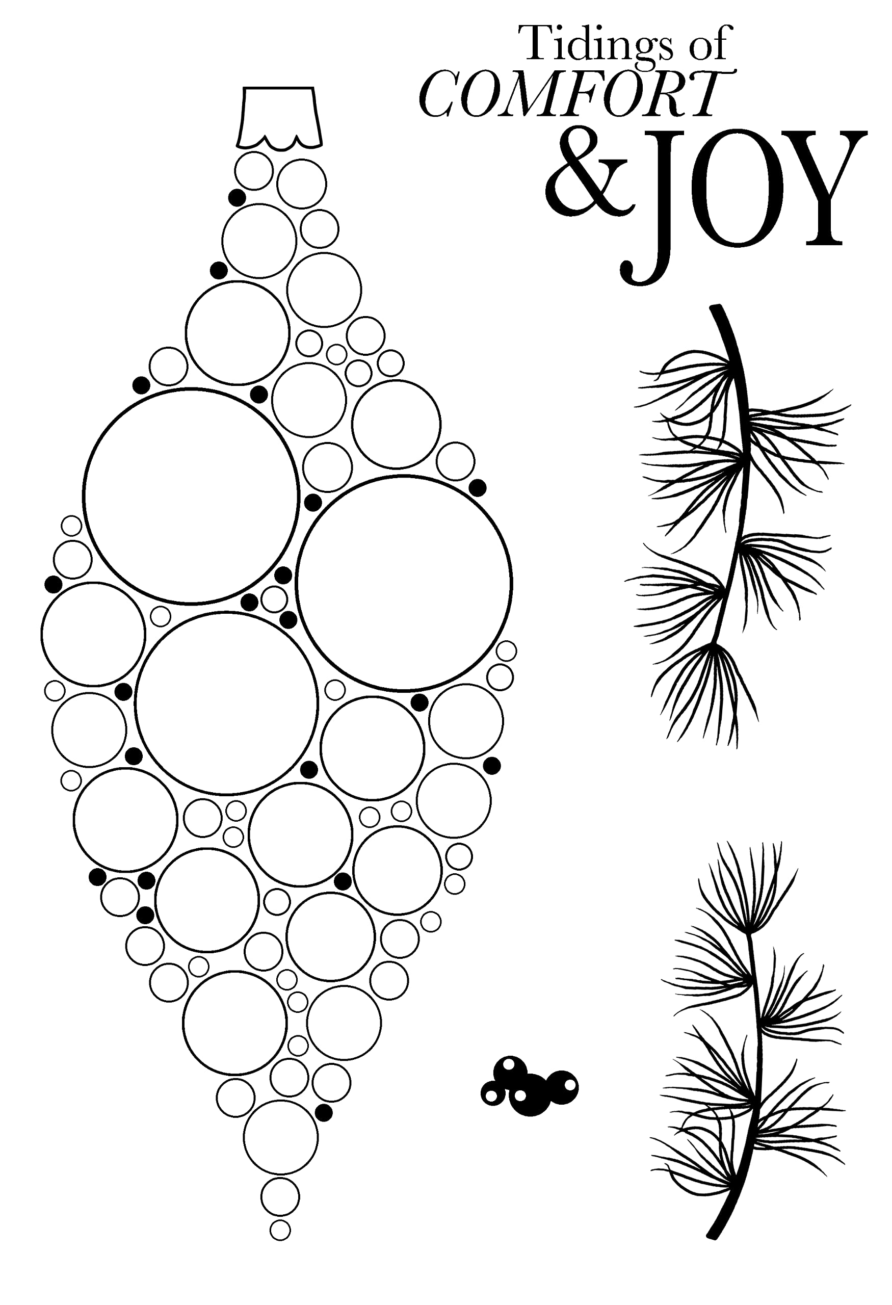 Woodware Jane Gill-Big Bubble Bauble-Joy-Clear Magic Stamp, A6