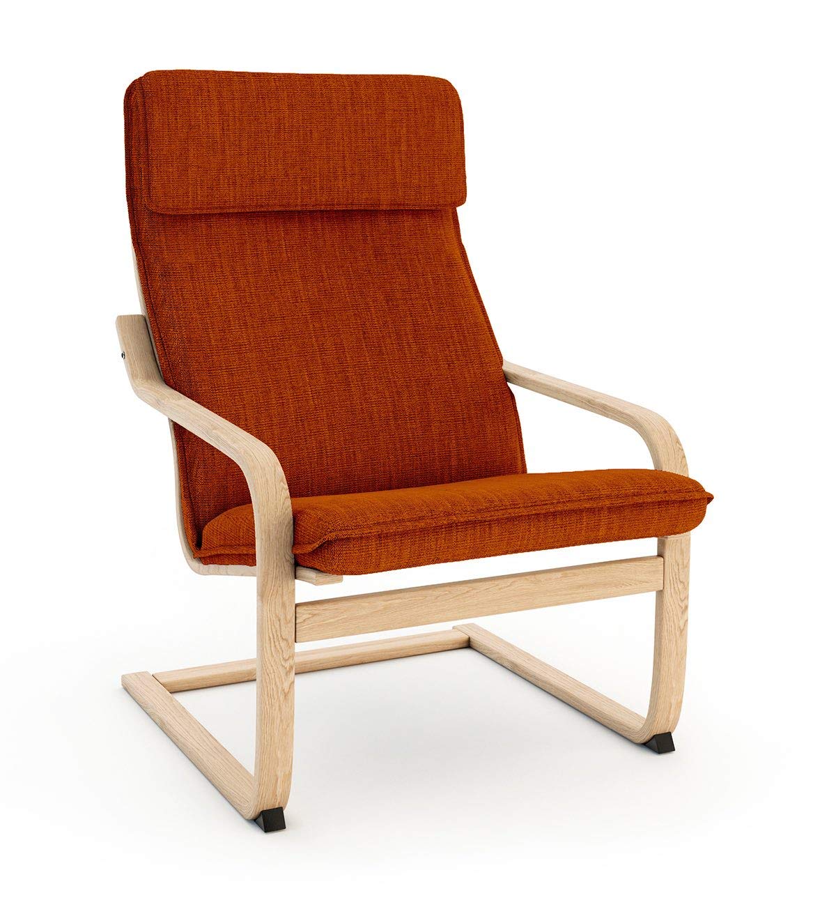 Vinylla Armchair Replacement Cover Made for Ikea Poang Chair (Cushion Design 1, Polyester - Orange)