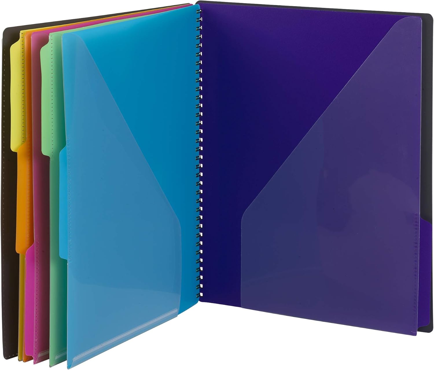 Smead 12 Pocket Poly Project Organizer, Letter Size, 1/3-Cut Tab, Gray with Bright Colors (89207) : Office Products