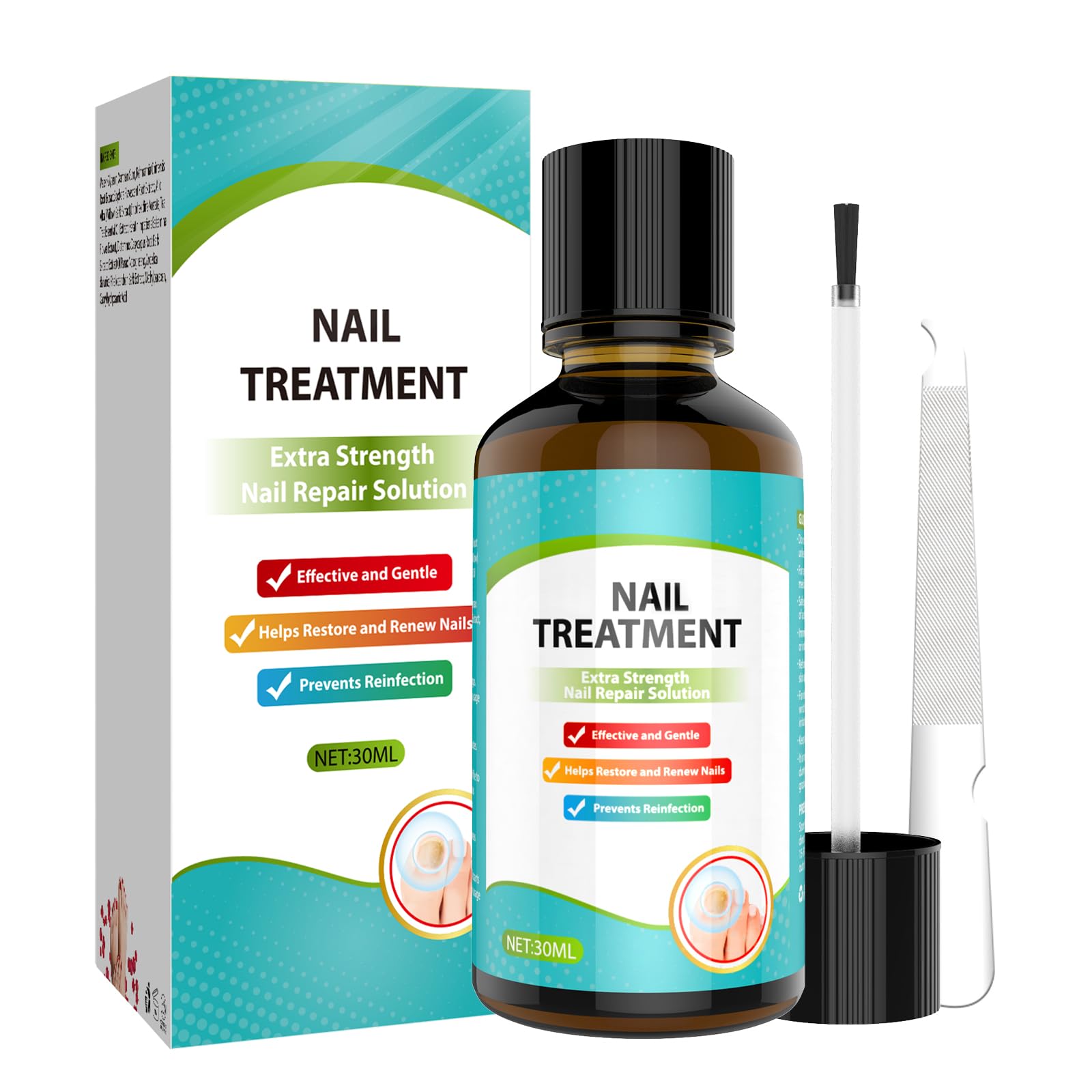 Antifungal Nail Polish, Tea Tree Oil For Fungal Nail Treatment for Toenails Extra Strong, Repair for Damaged Nails, Helps with Thick Discolored Brittle Nails, 30ml