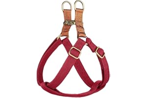 Didog Step in Dog Harness with Metal Buckles, Freedom Nylon Dog Halter Vests for Small Dogs Easy Walking Training(S:Chest 13-22", Red)