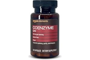 Amazon Elements Vegan CoQ10 100 mg - Normal Energy Production, Supports Cardiovascular Health - 2 Month Supply (60 Capsules)