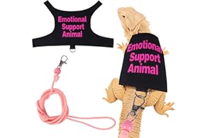 FNAOBAI Bearded Dragon Harness and Leash Set Adjustable Reptile Lizard Leash Rope Vest Clothes Starter Kit Accessories for Small Animal Outdoor Walking Training