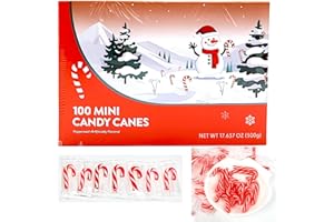LA SIGNATURE Mini Candy Canes Red & White -Mini CANDY CANE - Holiday Candy Cane for Christmas, Santa Parade, ThanksGiving (100)