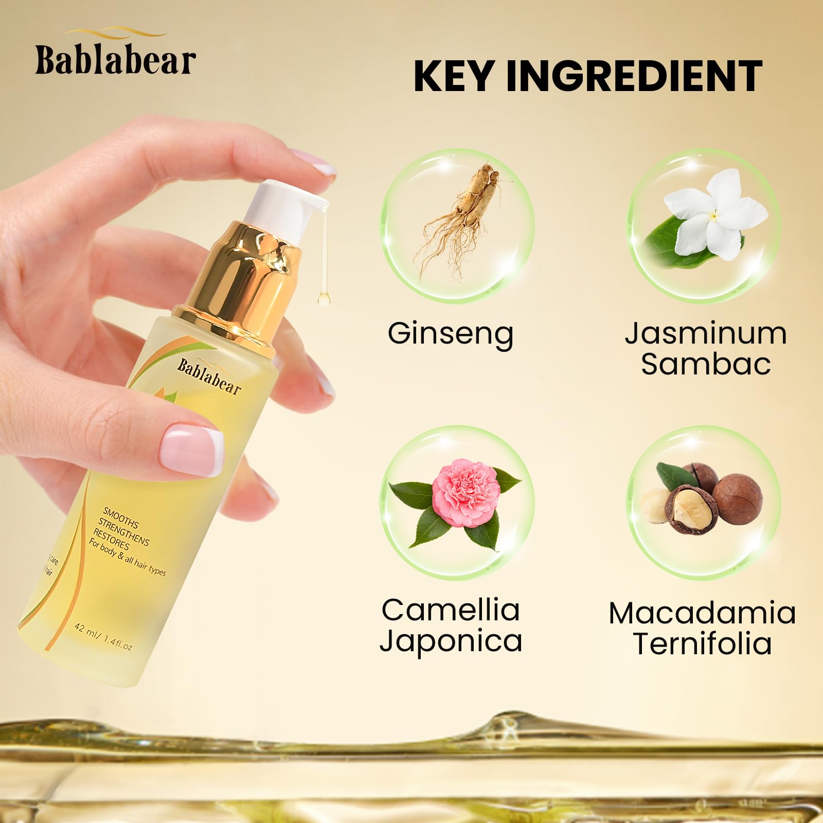 Hair Oil for Frizzy Hair,Hydrating Oil Serum to Repairs Damaged,Aceite Para El Cabello Strengthens and Provides Heat Protection |Adds Hair Shine and Smooths Split Ends.
