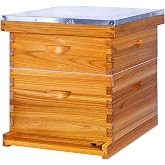 Honey Lake 10-Frame Beehives Starter Kit &ndash; Complete Langstroth Hive with 1 Deep Brood Box &amp; 1 Medium Super, Beeswax-Coated, Includes Beehive Frames &amp; Waxed Foundation Sheets