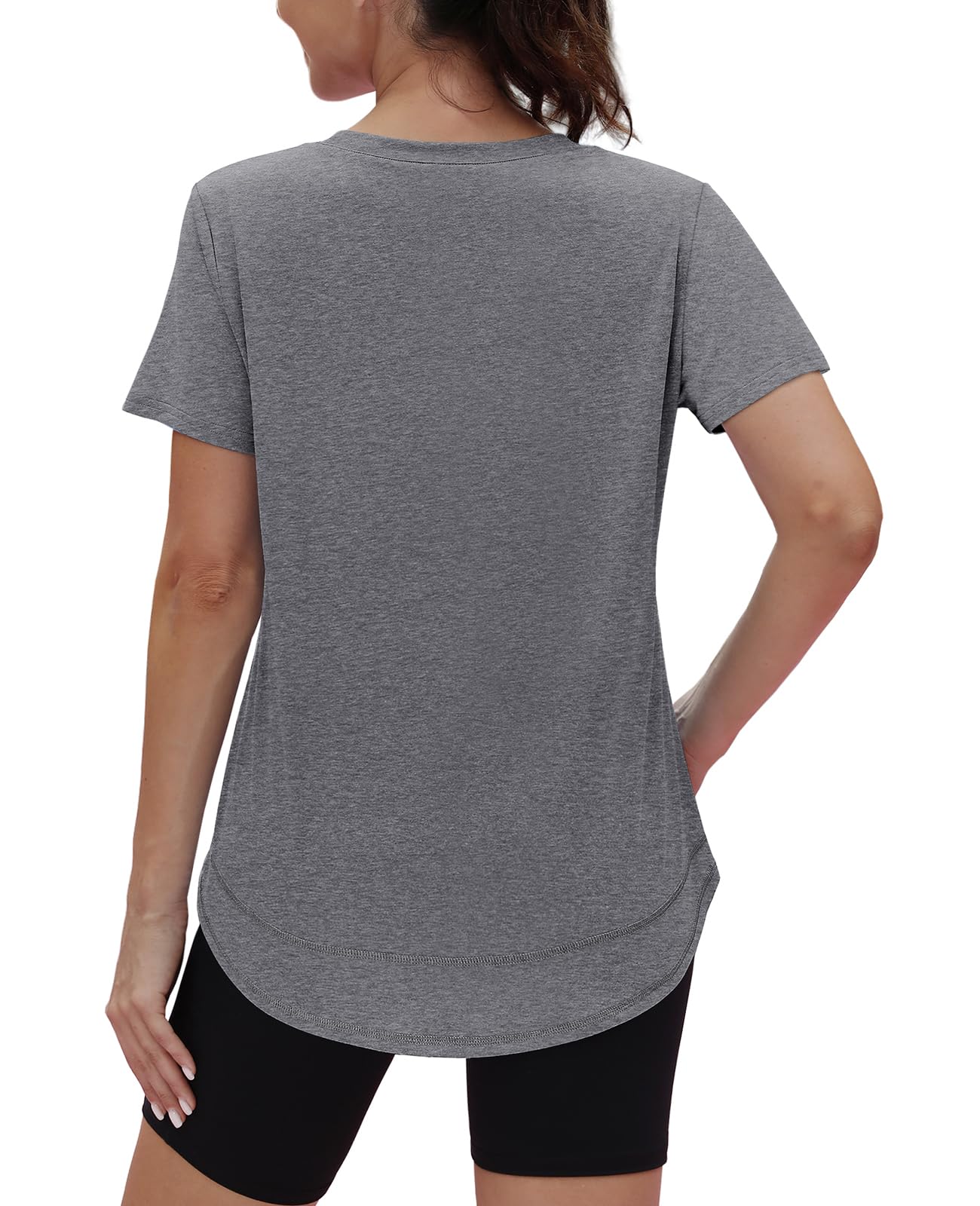 Womens Workout Tops Short Sleeve Shirts with Sun Protection Trendy Spring Summer Outfits S-3XL
