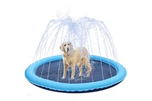 TOBEHIGHER Splash Pad - Splash Pad for Dogs, Dog Splash Pad 59'', Inflatable Water Summer Pool Toys, Outdoor Play Mat for Kids & Toddlers