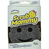 Scrub Daddy Scrub Mommy Style Collection Grey Scrubber Sponge, Dual Sided Cleaning, 1 Count (Pack of 1), SMSTGY