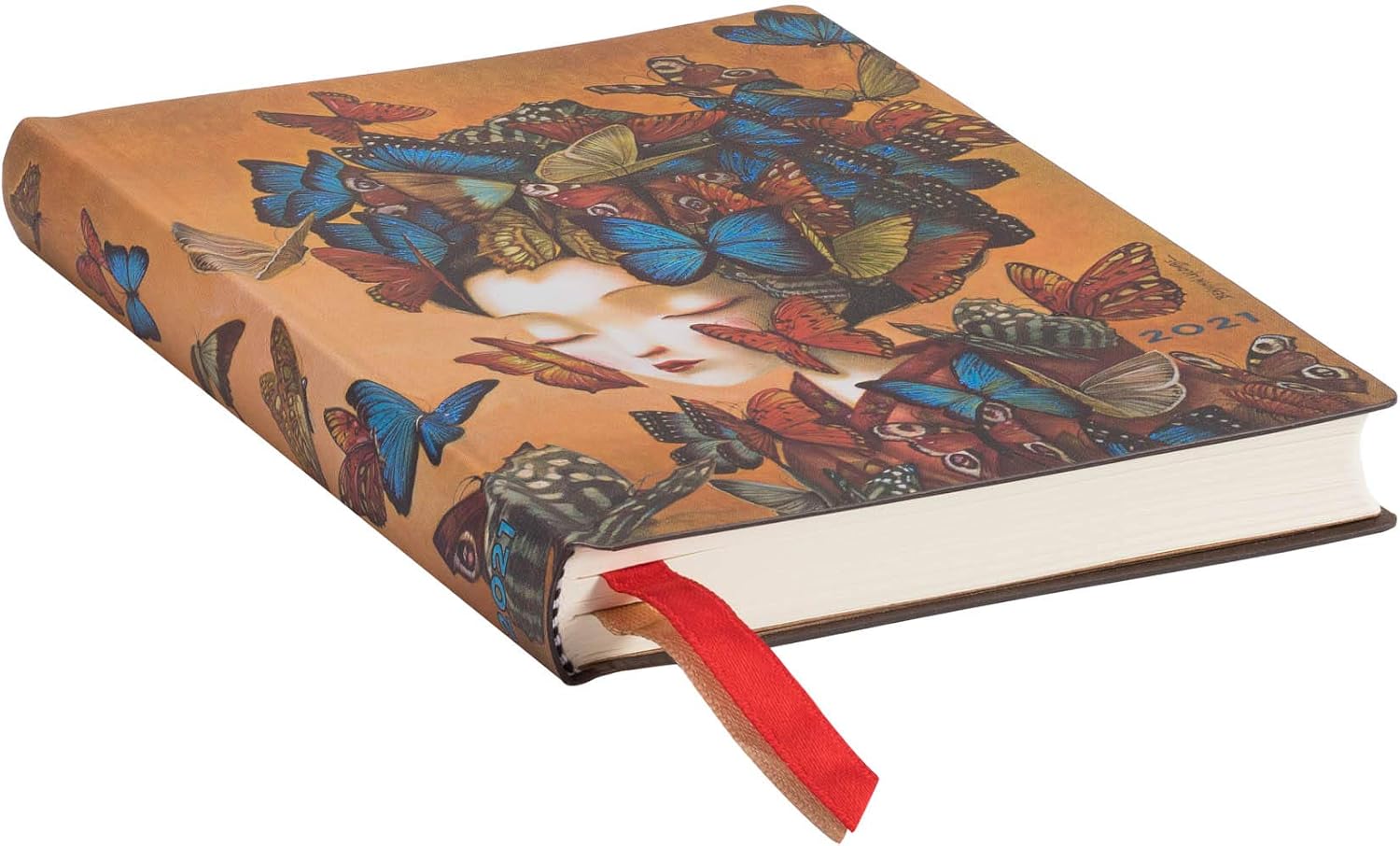Paperblanks 12-Month Flexi Planners 2021 Madame Butterfly, blue - Image 3
