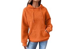 Betadog Game Day Hooded Sweatshirt Women Long Sleeve Funny Football Graphic Shirt Waffle Knit Vintage Pullover Hoodies