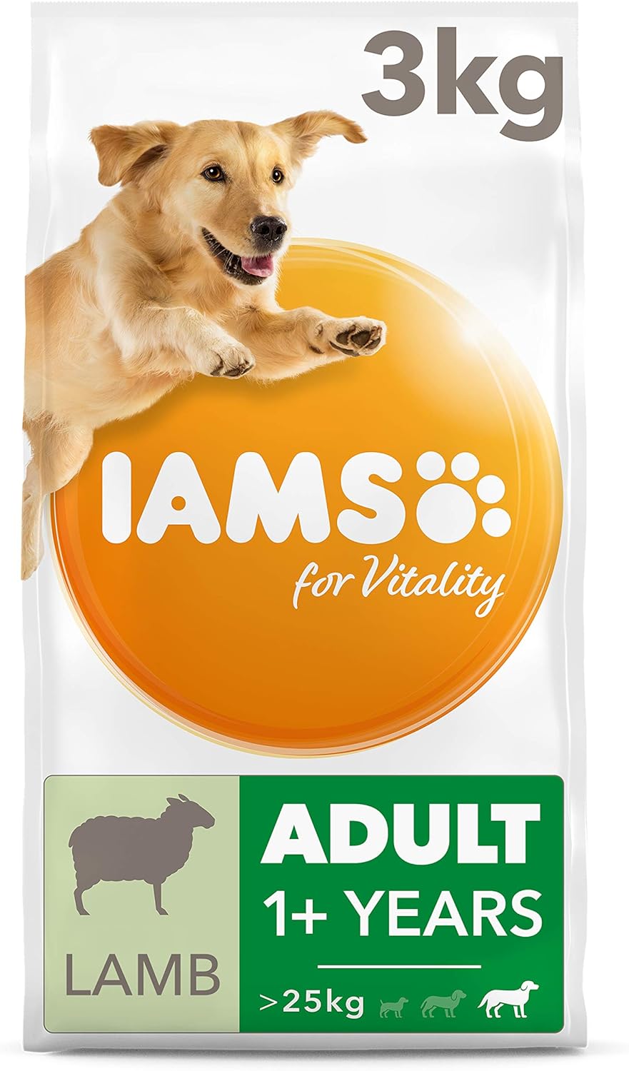 IAMS Adult Large Dry Dog Food Lamb 3kg, Bronze