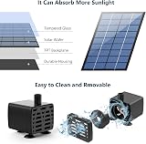 AISITIN 2.5W Solar Fountain Pump Kit with 6 Nozzles Clear Hose Pond Bird Bath view 6