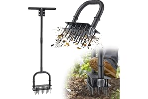 Fayesioal Lawn Aerator,39 inch Long Aerator Lawn Tool,Save Labour Core Aerator with 14 Steel Spikes,Manual Push Grass Aerator for Lawn and Garden,Yard