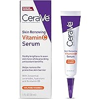 CeraVe Vitamin C Serum with Hyaluronic Acid | Skin Brightening Serum for Face with 10% Pure Vitamin C | Fragrance Free | 1 Fl