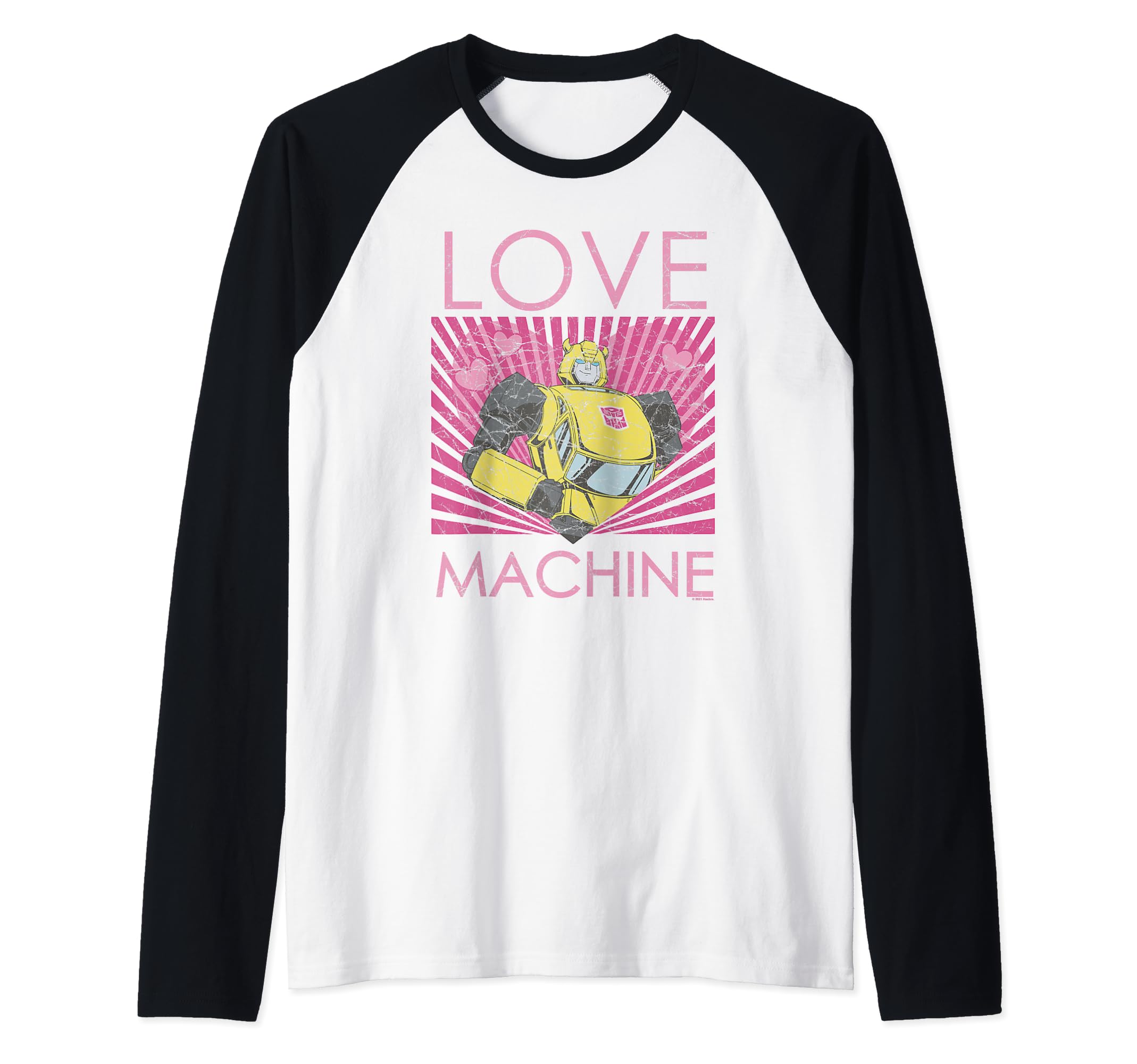 Transformers Bumblebee Valentine's Day Love Machine Raglan Baseball Tee