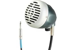 Superlux D112C Omnidirectional Dynamic Microphone – Hi-Z Vocal Mic for Blues/Harmonica, Volume Control, 6.3mm Connector & 6m Cable, Plug into Guitar Amps, Live Performance, Vintage Bullet Mic Design