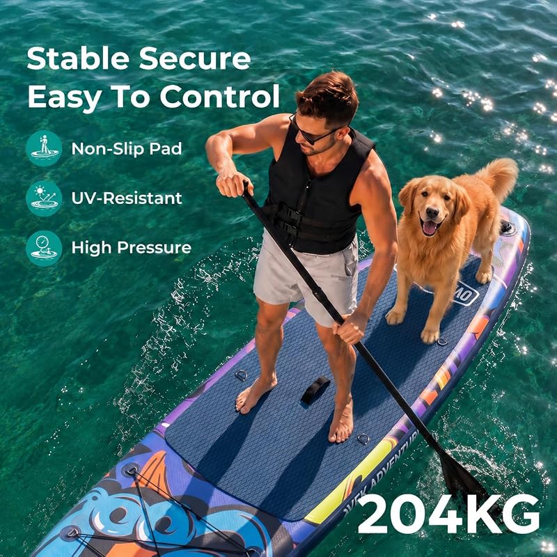 Paddle Gonflable Adulte, SUP Stable 204kg avec Kit, Graffiti