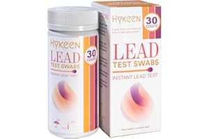 Hykeen Lead Test Kit (30 Rapid Testing Swabs) 30-Second Results, 2025 All-New Suitable for use on Housepaint, Dishes, Toys, Jewelry, Metal, Ceramics, Wood. Just Dip in Vinegar to Use Lead Test Swabs.