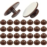 Hordion 30Pcs Self Adhesive Cabinet Knobs, Coffee Self-Stick Dresser Handle | Mini Plastic Drawer Pulls Helper for Windows Wardrobes Cabinets Drawers