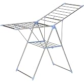 Household Essentials Collapsible Adjustable Gullwing Metal Clothes Drying Rack, Grey