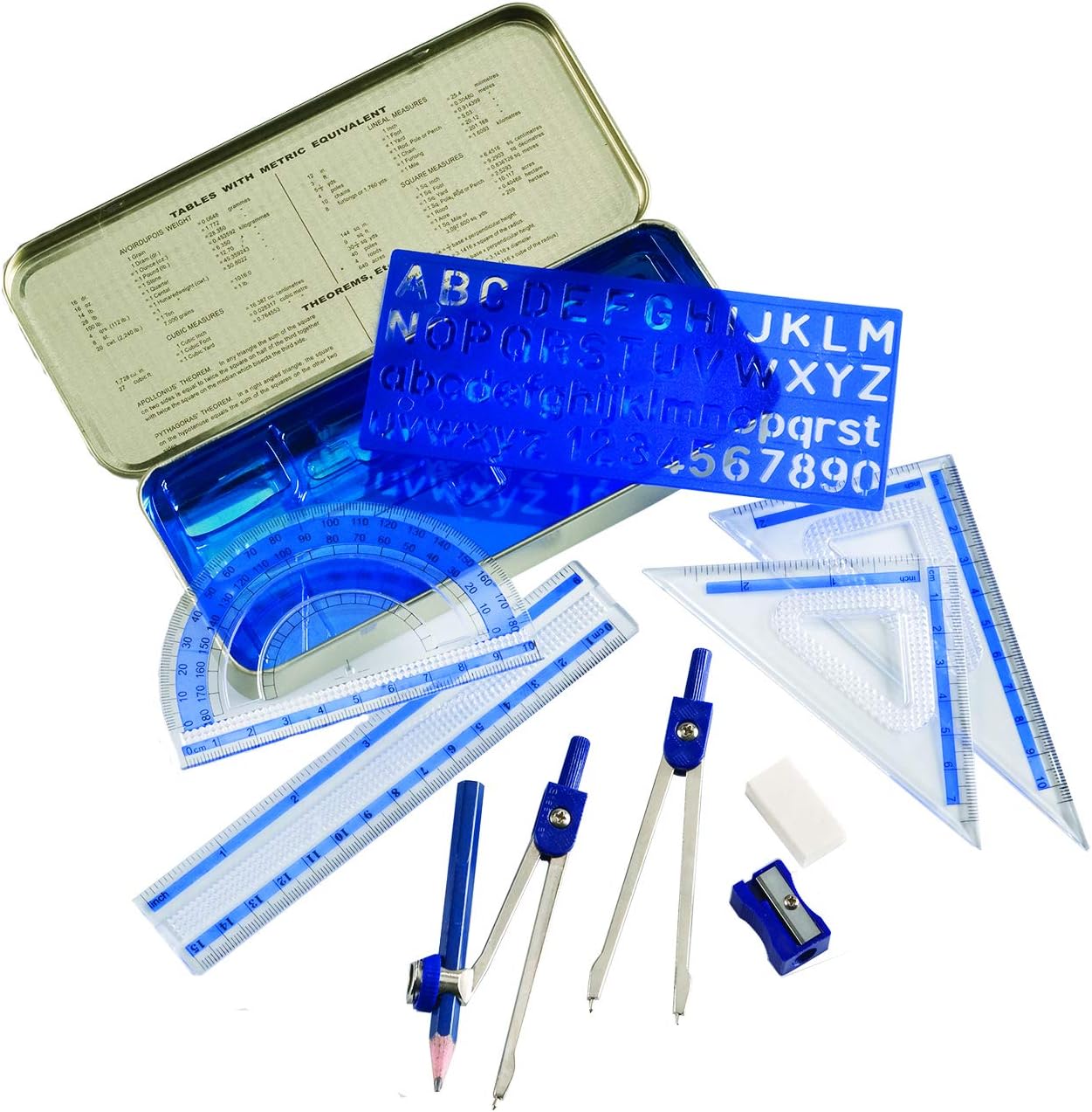 Alvin, MS10, Mathematical Instrument Kit - 10-Piece Set : Office Products