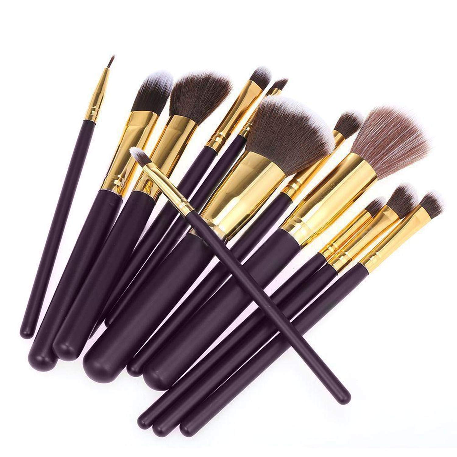 Xixou 12Pcs Makeup Brushes Premium Makeup Brush Set Synthetic Kabuki Cosmetics Foundation Blending Blush Eyeliner Face Powder Brush Makeup Brush Kit