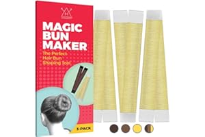 Hawwwy Premium 3 Piece Hair Bun Maker, Easy Snap-and-Roll Bun Hair Tool- Magic Bun Tool, Donut Hair, Perfect Bun Makers Hair Pins French Twist Donuts for Updos Kids - 3 Pack Gold