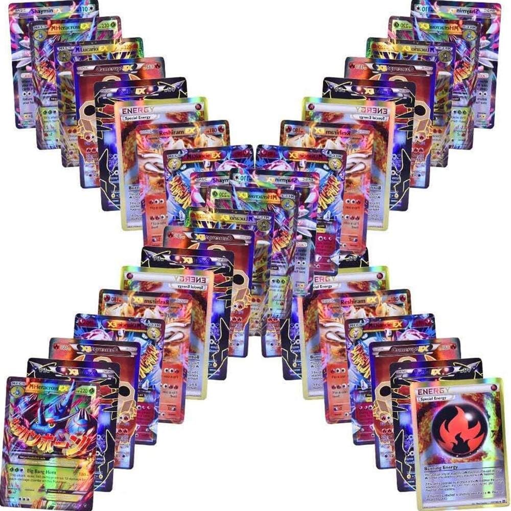 Fairies 100pcs Poke TCG Style Card Holo EX Full Art : 20 GX + 20 Mega + 1 Energy + 59 EX Arts