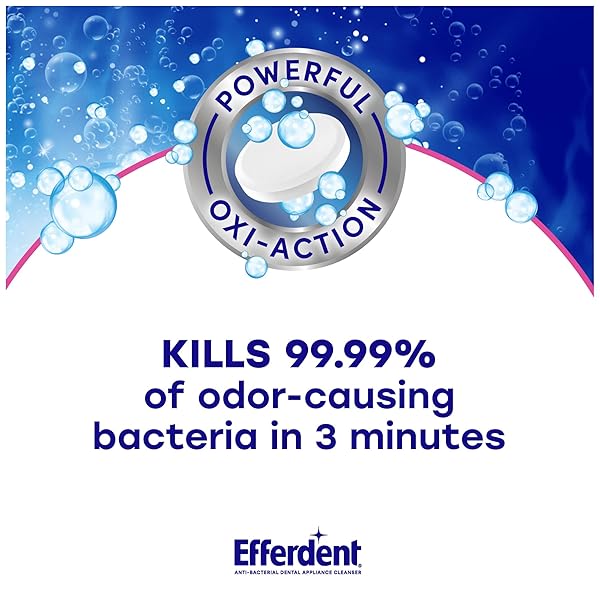 EFFERDENT RETAINER CLEANING TABLETS, DENTURE CLEANSER TABLETS FOR DENTAL APPLIANCES, COMPLETE CLEAN, 102 TABLETS