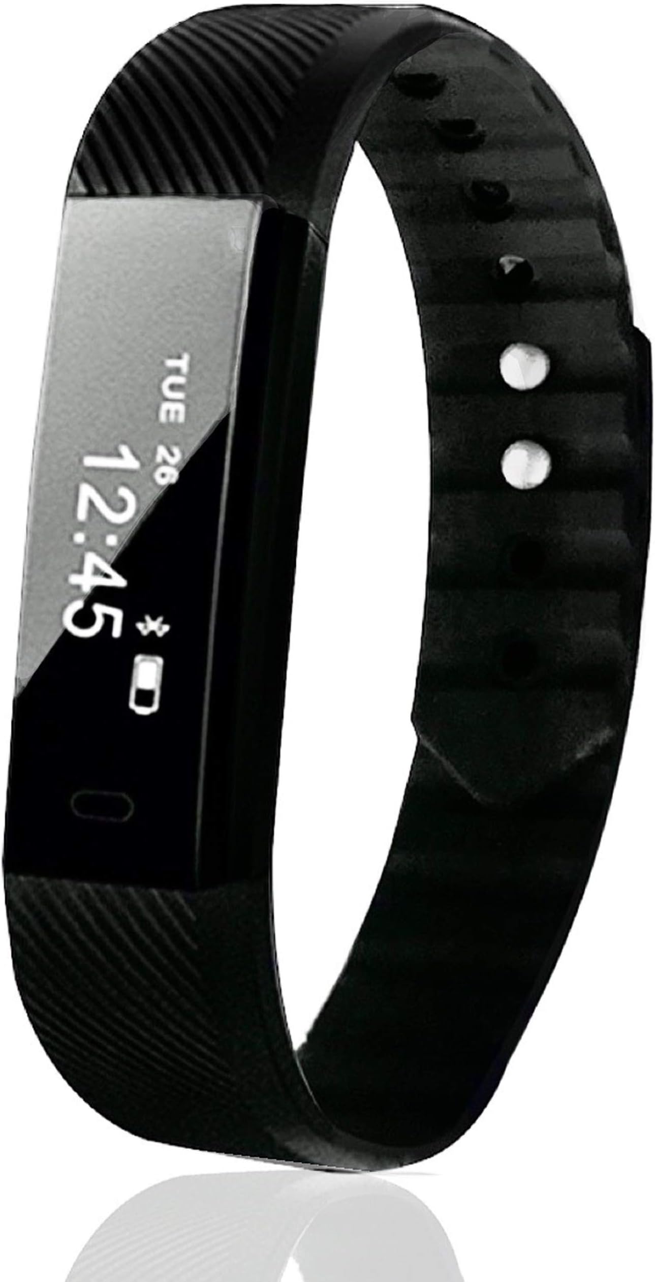 RS BY SWEDEN Fitness Tracker, Fitness Tracker, Pedometer Watch with Slim Touch Screen and Wristbands, Wearable Activity Tracker as Step Counter Sleep Monitor for Kids Women Men, Black, Exclusive