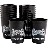 BLUE PANDA 16 Pack Plastic Video Game Cups for Kids - Gaming Party Favors for Birthday Supplies and Gamer Birthday Party Decorations (16 Oz Gamer Cups)
