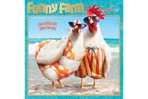 Avanti Funny Farm | 2024 12 x 24 Inch Monthly Square Wall Calendar | Foil Stamped Cover | BrownTrout | Animal Humor Livestock