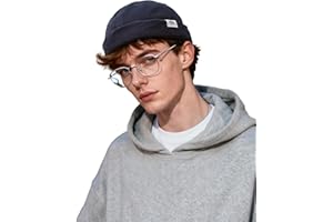 Clakllie Cotton Brimless Docker Cap for Men Retro Sailor Cap Rolled Cuff No Brim Hat Casual Worker Skull Caps Women's Beanie