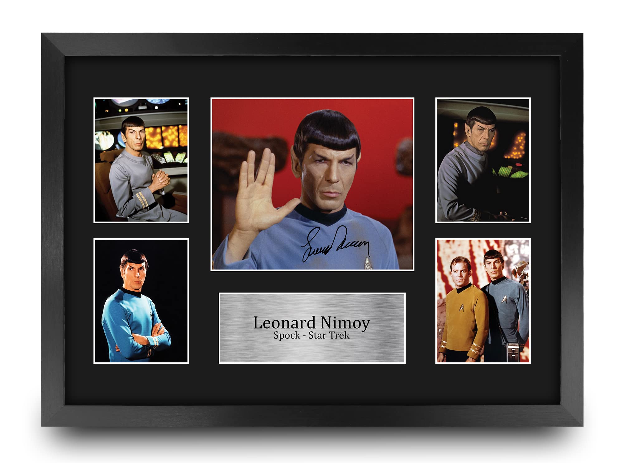 HWC Trading FR A3 Leonard Nimoy Star Trek Gifts Printed Signed Autograph Picture for TV Show Fans - A3 Framed